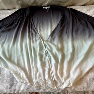 Anthropologie ombré cold shoulder top